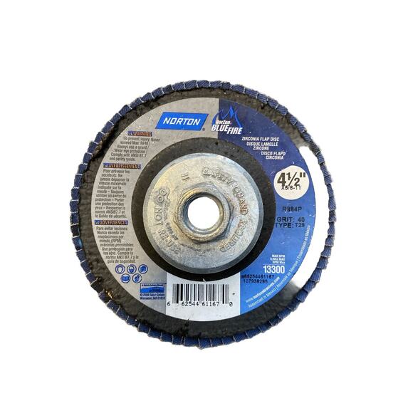 Norton Neon And Blue Fire Flap Discs 4 1/2 Various Grits 7 Count - Picture 4 of 8